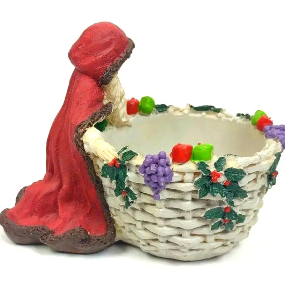 Vintage Potpourri Press Resin Santa Candy Dish with 